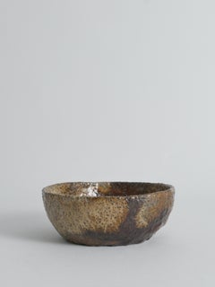 Textured Stoneware Bowl with Sculptural Handle, Handmade Studio Ceramic