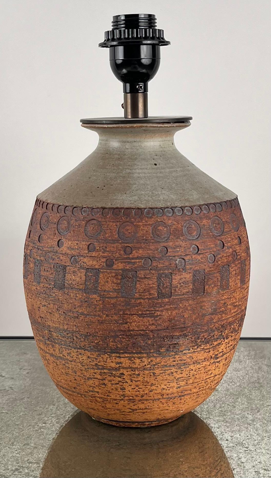 American Textured Studio Ceramic Lamp For Sale