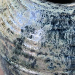 Textured Teal Stoneware Vase, K H Würtz, Denmark