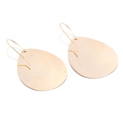 Textured Teardrop Dangle Earrings, 14K Yellow Gold, Length 2 5/8 Inch, Simple