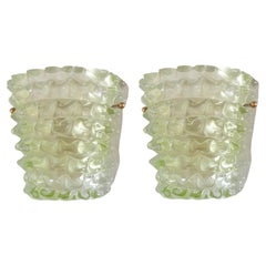 Pair of light green Murano glass sconces Cenedese style