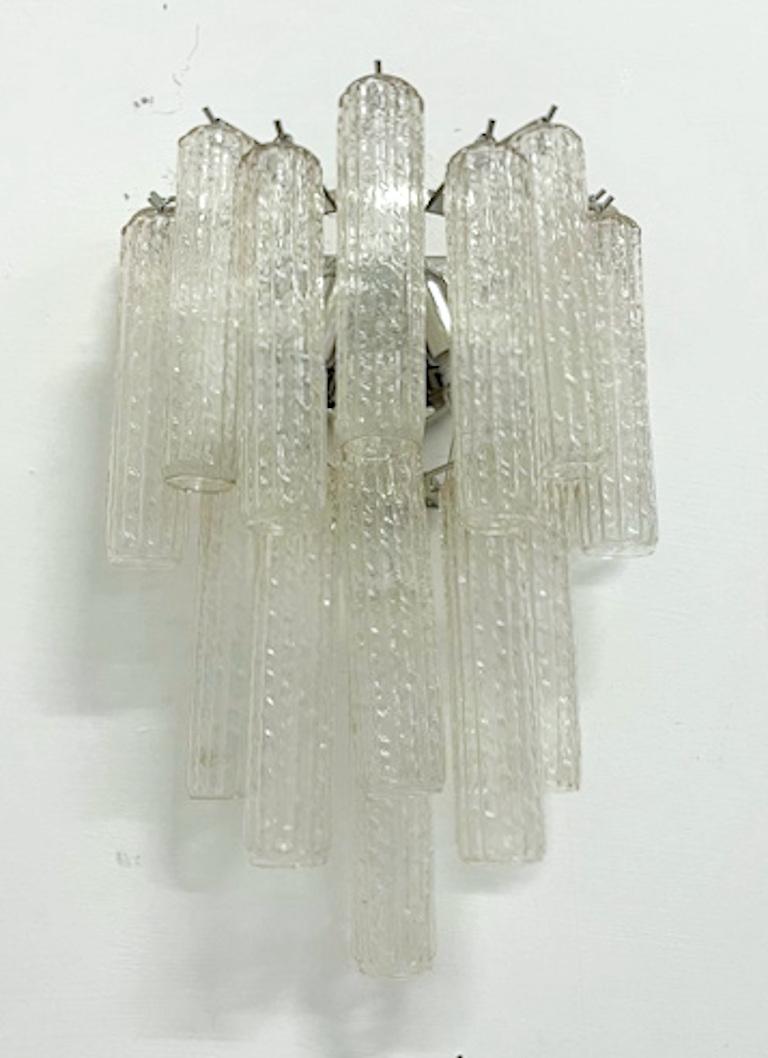 Mid-Century Modern Textured Tubes Sconce by Fabio Ltd, 3 Available For Sale