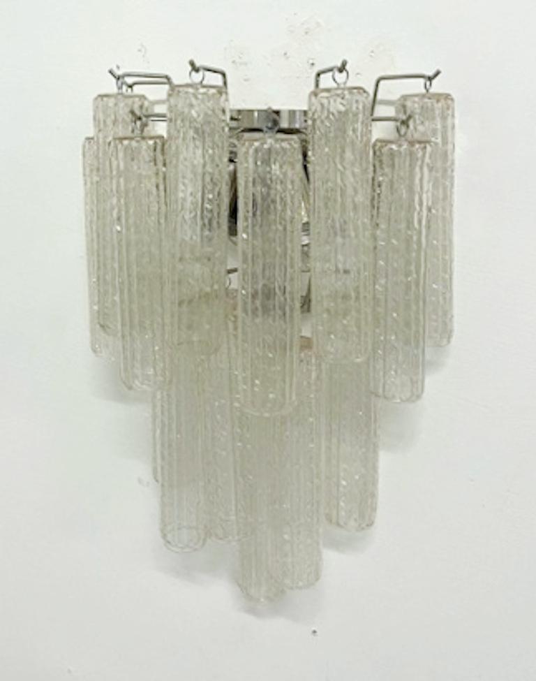 Italian Textured Tubes Sconce by Fabio Ltd, 3 Available For Sale