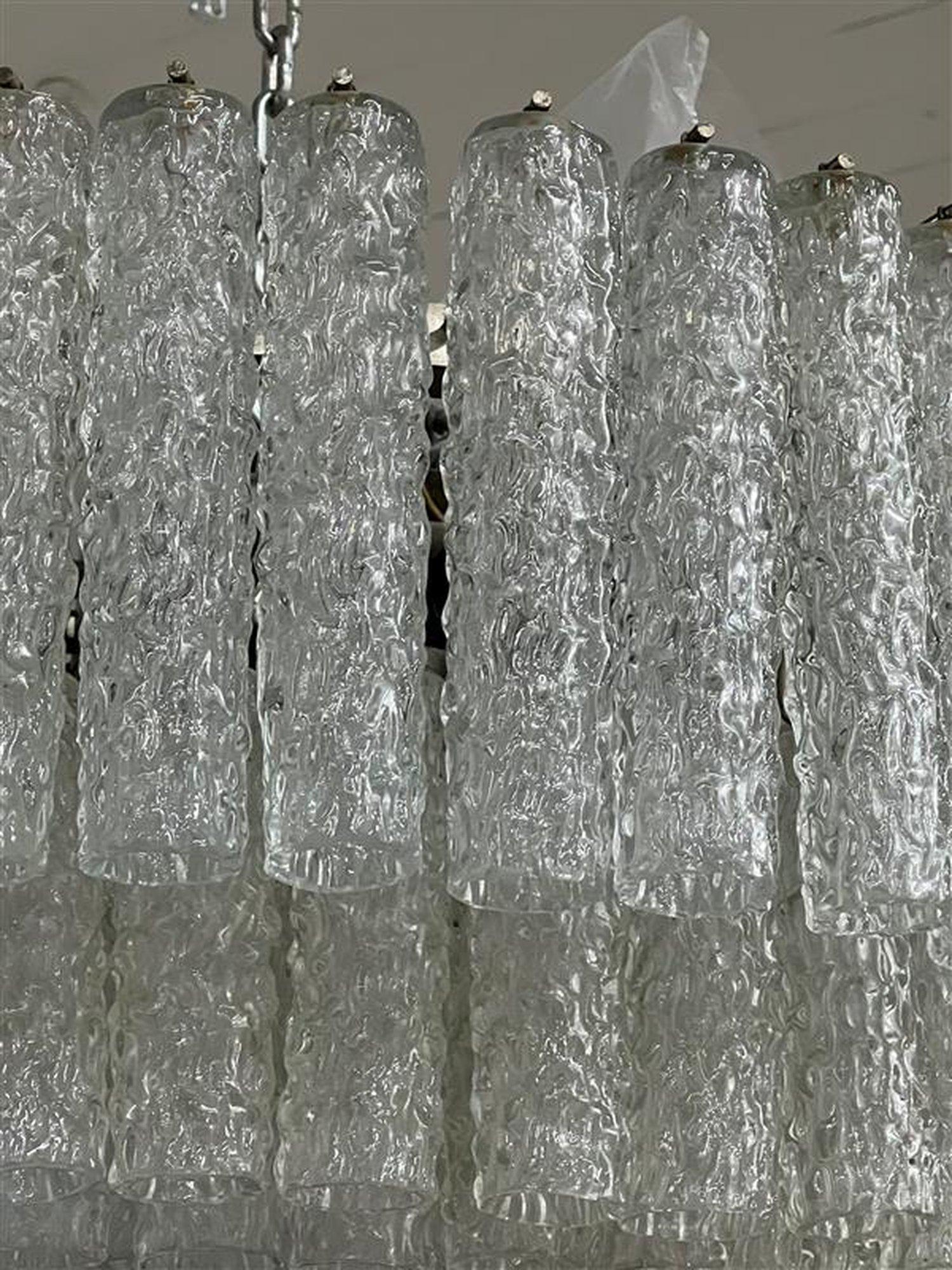 Vetro di Murano Lampadario Venini a texture in vendita