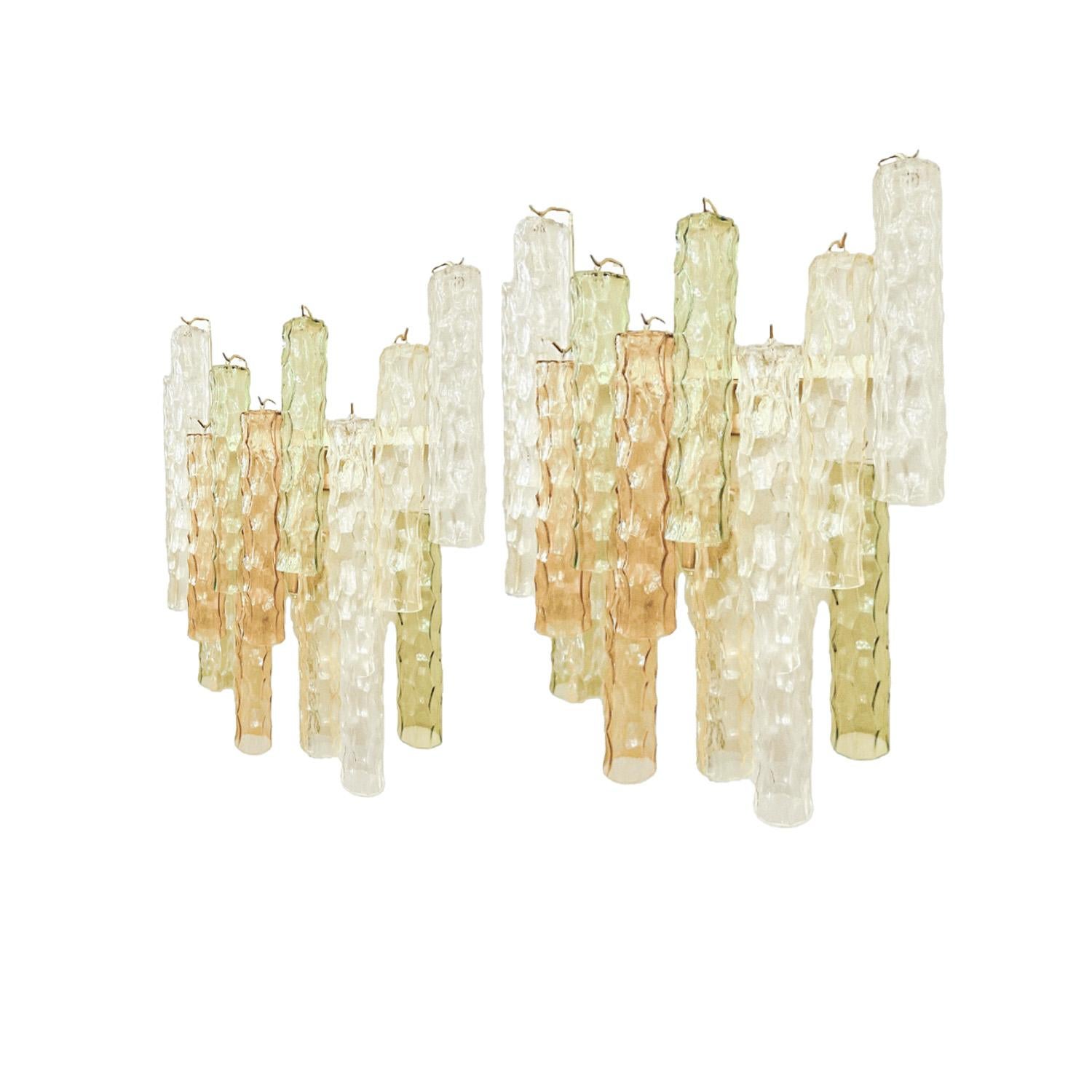 Apliques de cristal de Murano con textura y colores vibrantes Moderno de mediados de siglo en venta