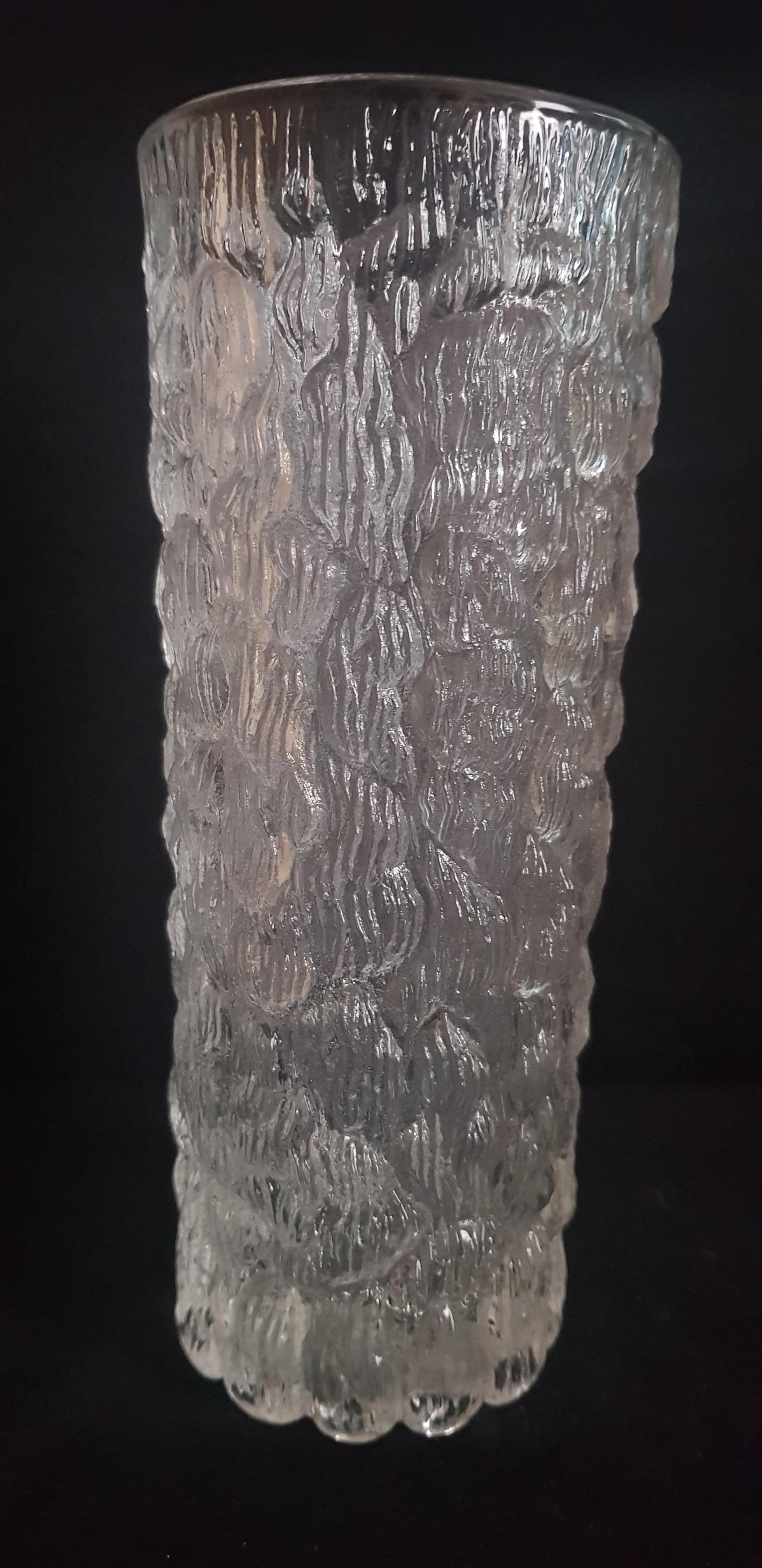 Beautiful vitange frosted glass vase by Oberglass year 1970 brilliant condition.