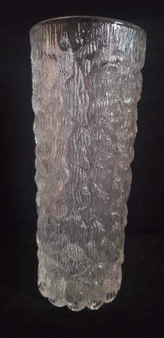 Textured Vitange Frosted Vase by Oberglass