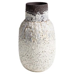 Vaso Botella Volcánica Blanco y Negro Texturizado
