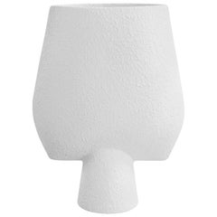 Textured White Arrow Shaped Ceramic Danish Design Vase, Denmark, Contemporary