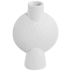  Textured White Bubble Shaped Ceramic Vase, Denmark, Contemporary