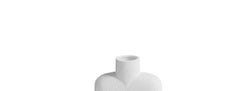 Danish Design Textured White Center Spout Small Vase, China, Contemporary