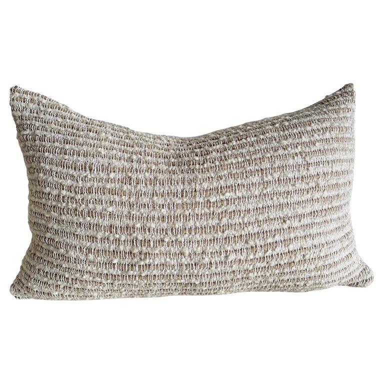 Textured Wool and Linen Lumbar Pillow For Sale at 1stDibs