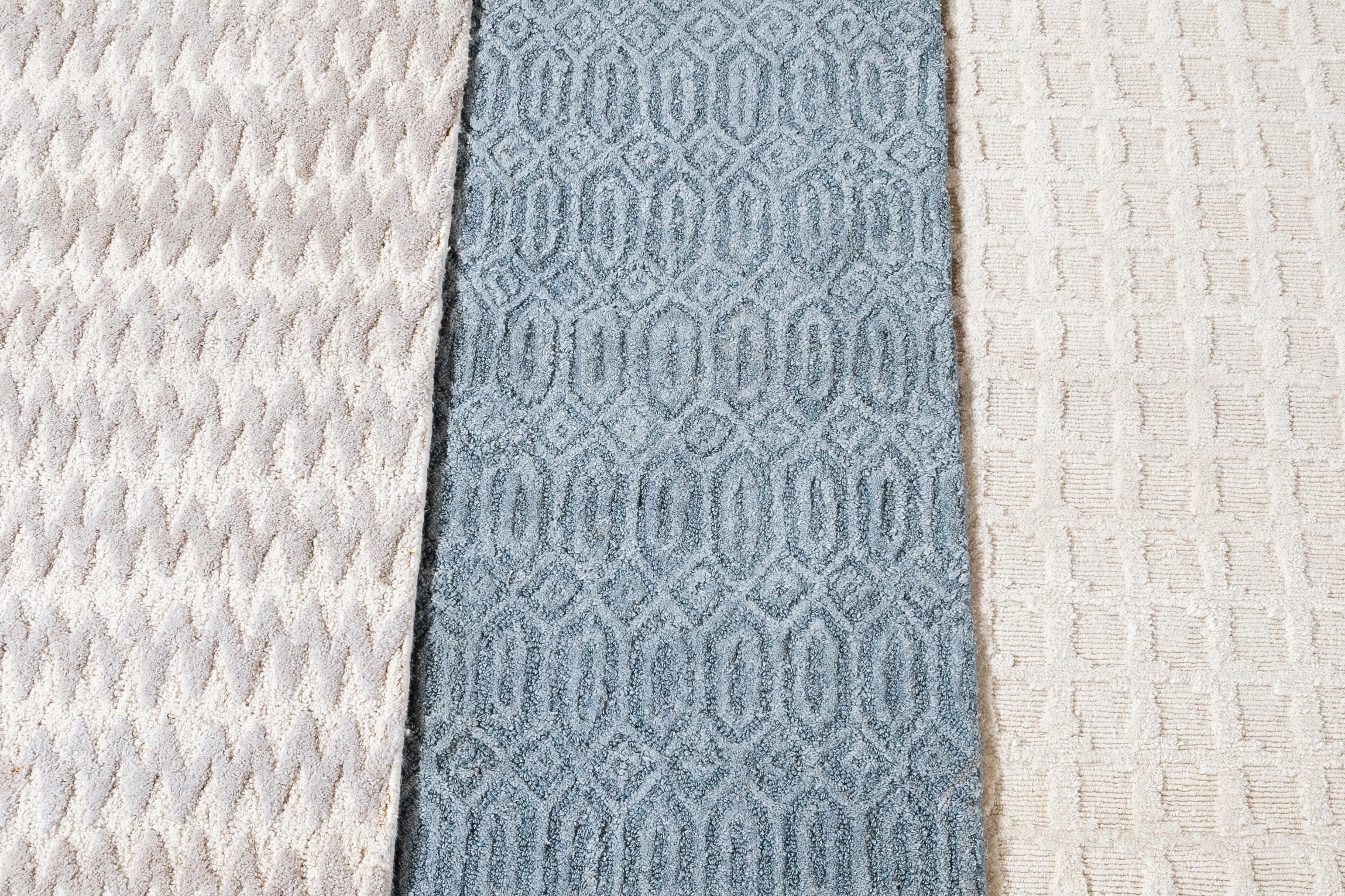 Modern Textured Wool Custom Rug For Sale