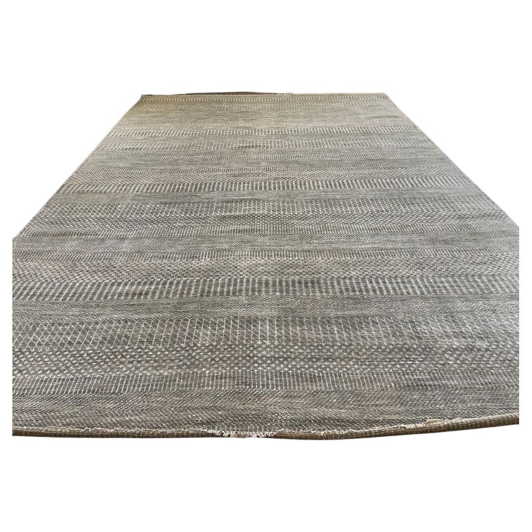 Texturierter Wollteppich Gray im Angebot