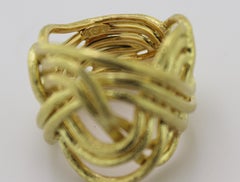 Textured Woven Yellow Gold Band Ring
