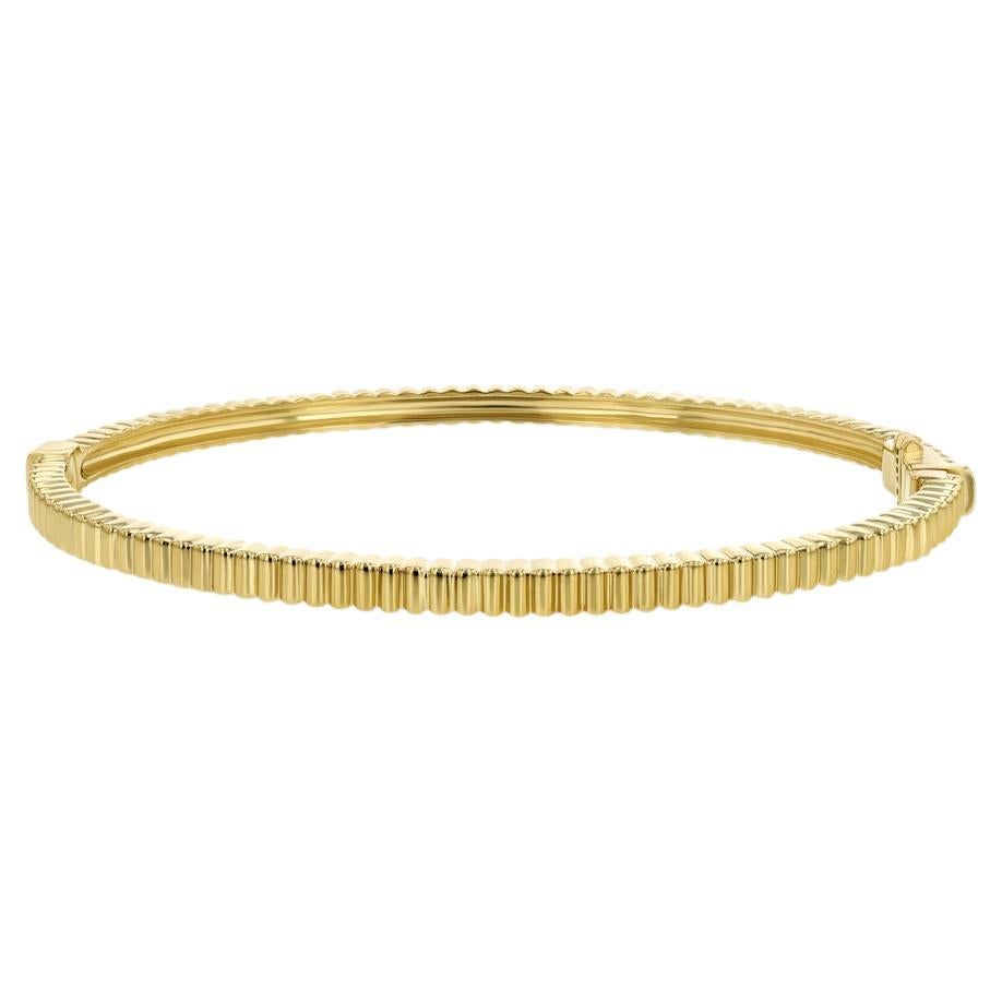 Textured Yellow Gold Bangle For Sale