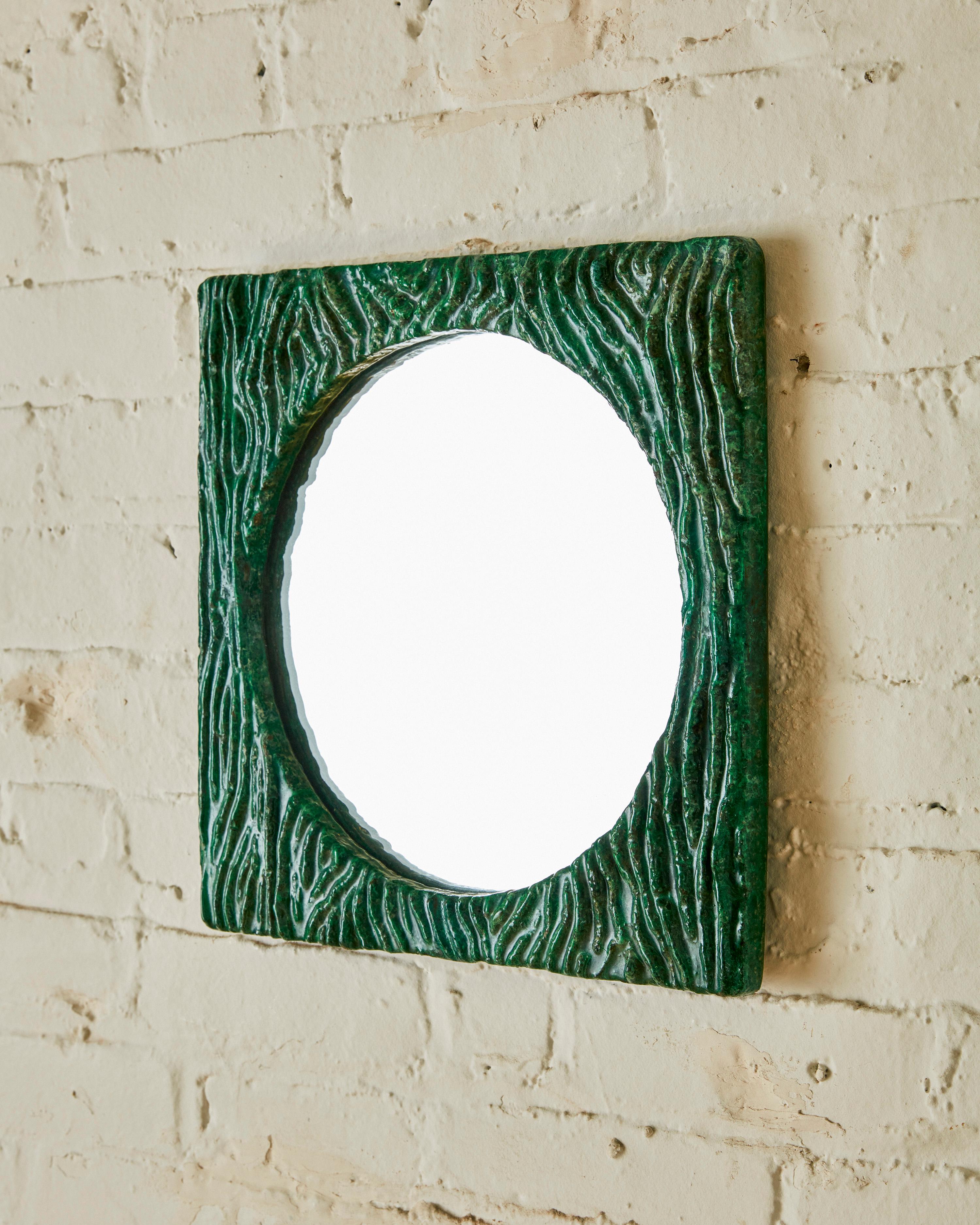 Texturized Ceramic Mirror C. 1960

