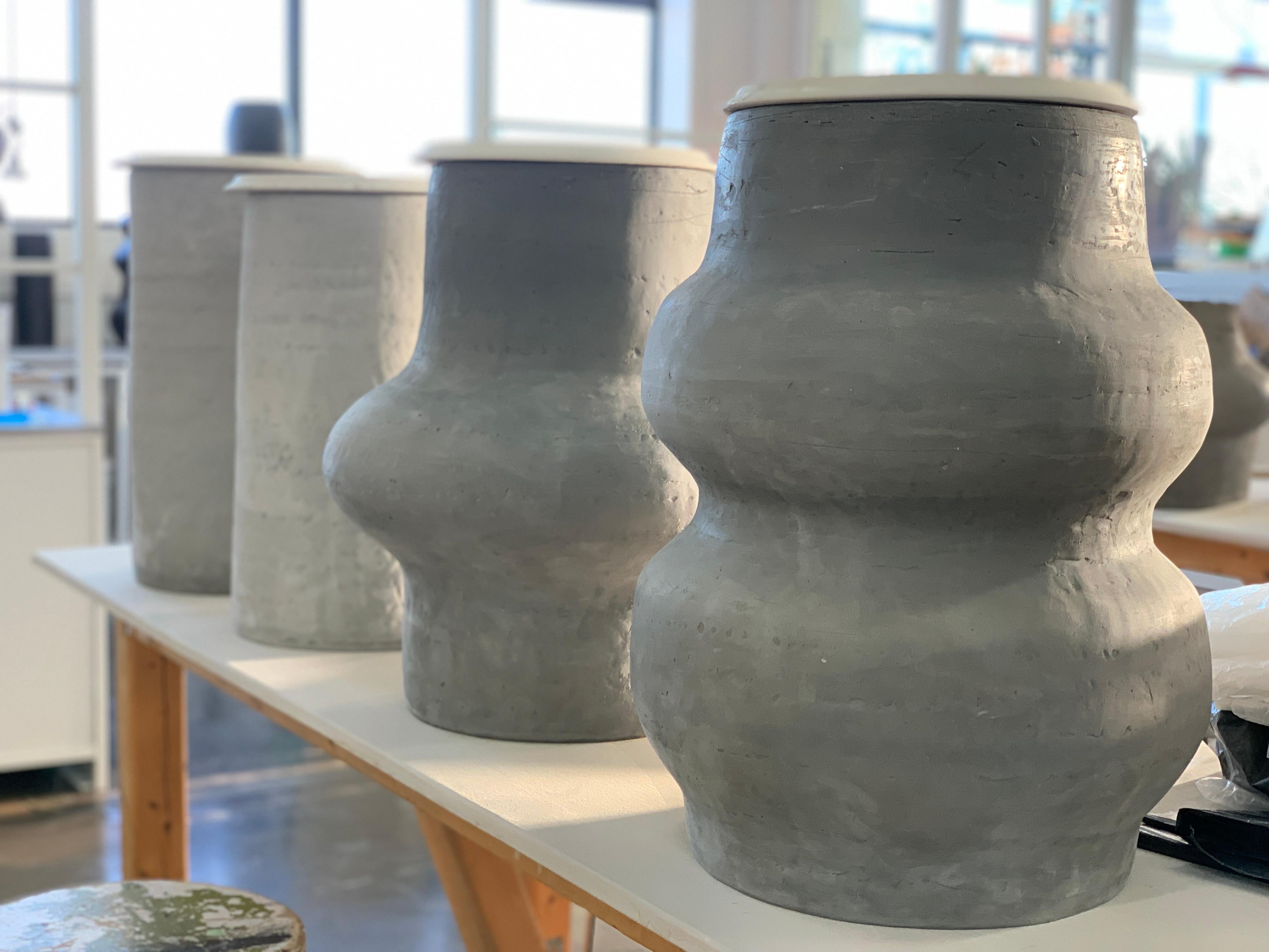 Modern TF01 Glazed Stoneware Figura Totem by Pascale Girardin