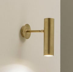TF400 Wall Lamp in Satin Brass with Orientable Tubular Diffuser by Daluce