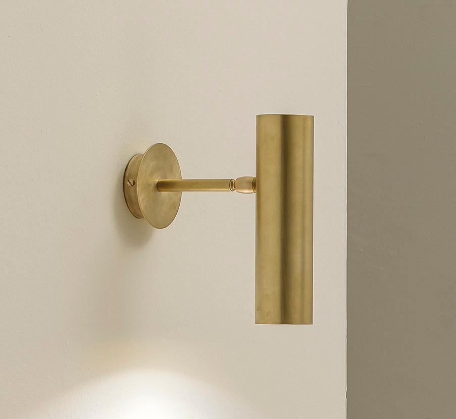 Other TF400 Wall Lamp in Satin Brass with Orientable Tubular Diffuser by Daluce For Sale