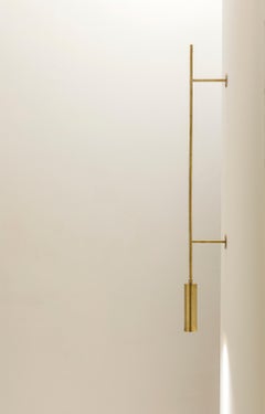 TF411 Wall Lamp in Satin Brass with an Orientable Tubular Diffuser by Daluce