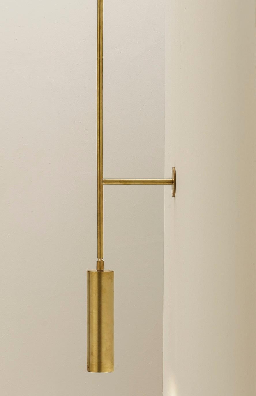 Postmoderno TF411 Wall Lamp in Satin Brass with an Orientable Tubular Diffuser by Daluce in vendita