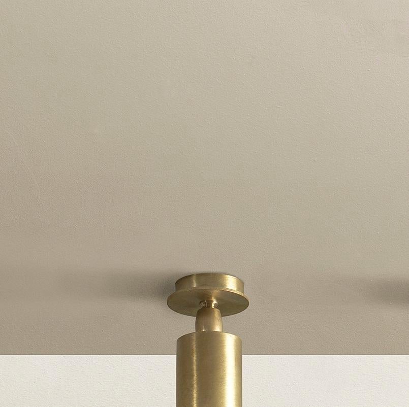 Postmoderno Lampada da soffitto TF500 in ottone satinato con diffusore tubolare regolabile di Daluce in vendita