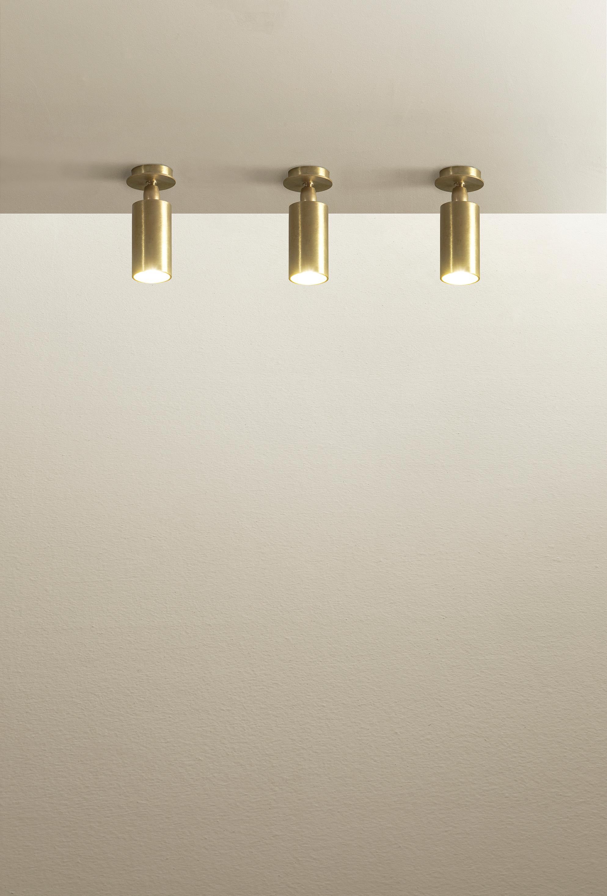 Lampada da soffitto TF500 in ottone satinato con diffusore tubolare regolabile di Daluce In condizioni Nuovo in vendita a Geneve, CH