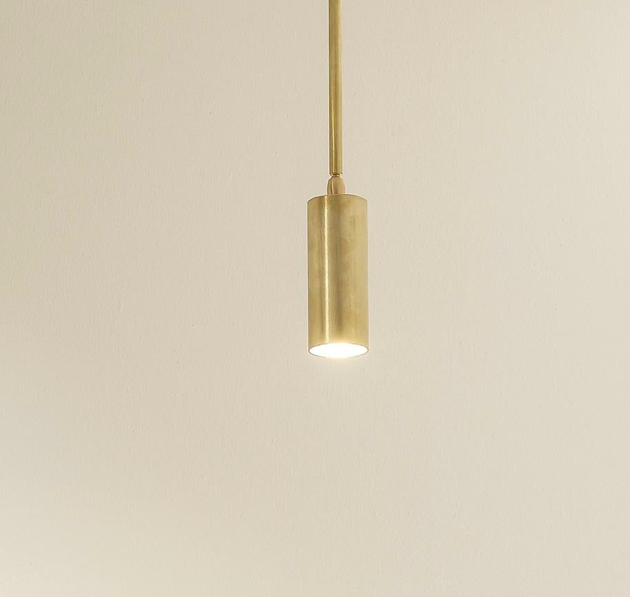 Post-Modern TF510 Ceiling Lamp in Satin Brass with an Orientable Tubular Diffuser by Daluce For Sale