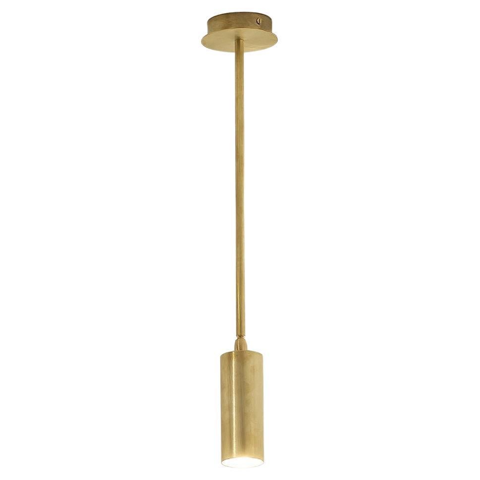TF510 Ceiling Lamp in Satin Brass with an Orientable Tubular Diffuser by Daluce