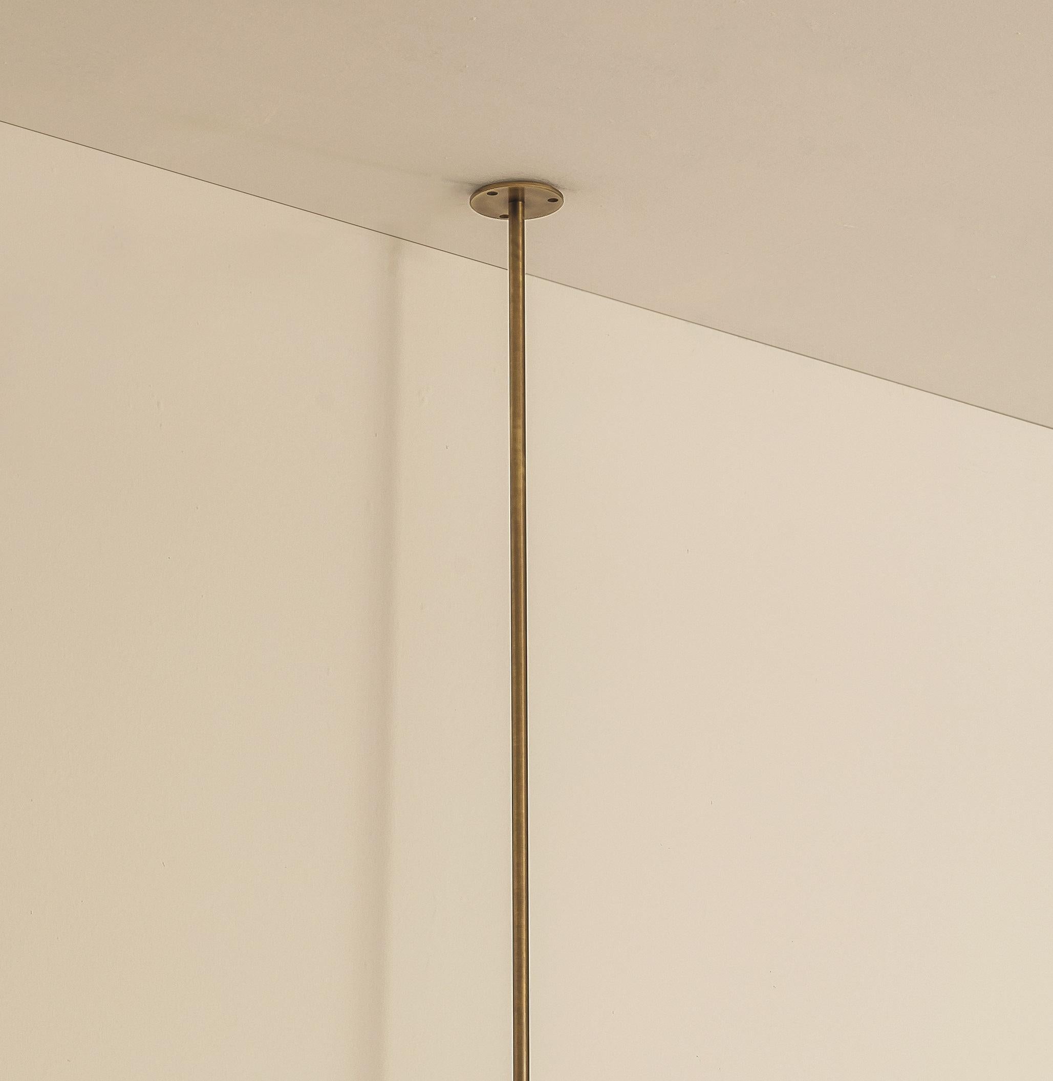 Postmoderno TF511 Ceiling Lamp in Satin Brass with an Orientable Tubular Diffuser by Daluce in vendita