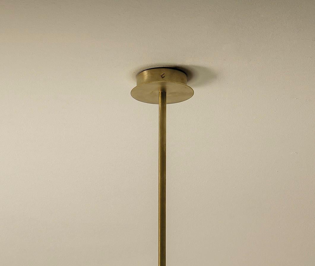 Other TF530 Ceiling Lamp in Satin Brass with a White Blown Glass Sphere by Daluce For Sale