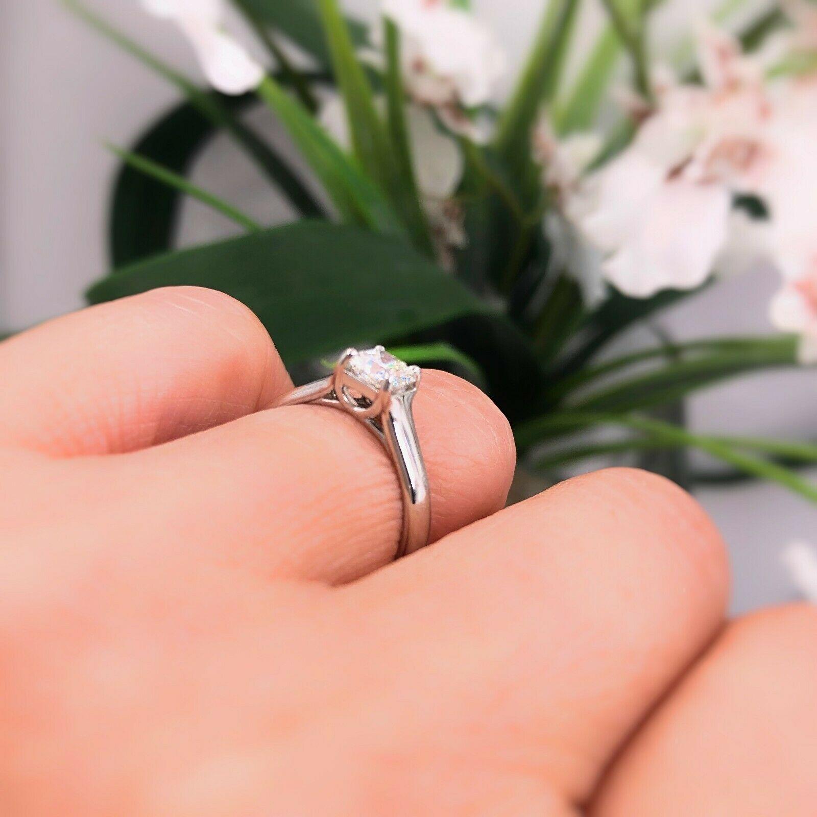 Modern Tiffany & Co. Lucida Diamond 0.56 Carat Engagement Ring Platinum