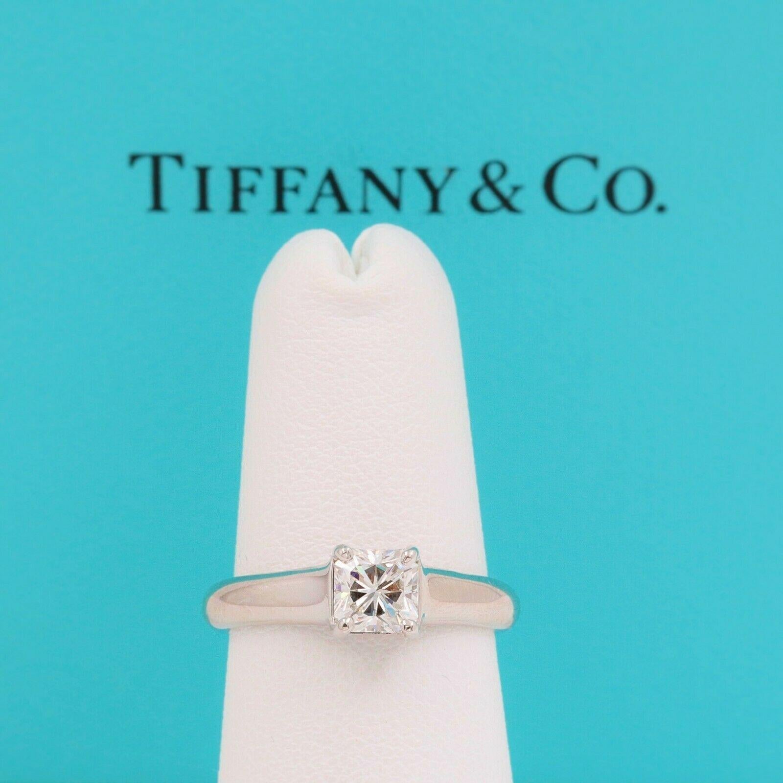Tiffany & Co. Lucida Diamond 0.56 Carat Engagement Ring Platinum In Excellent Condition In San Diego, CA
