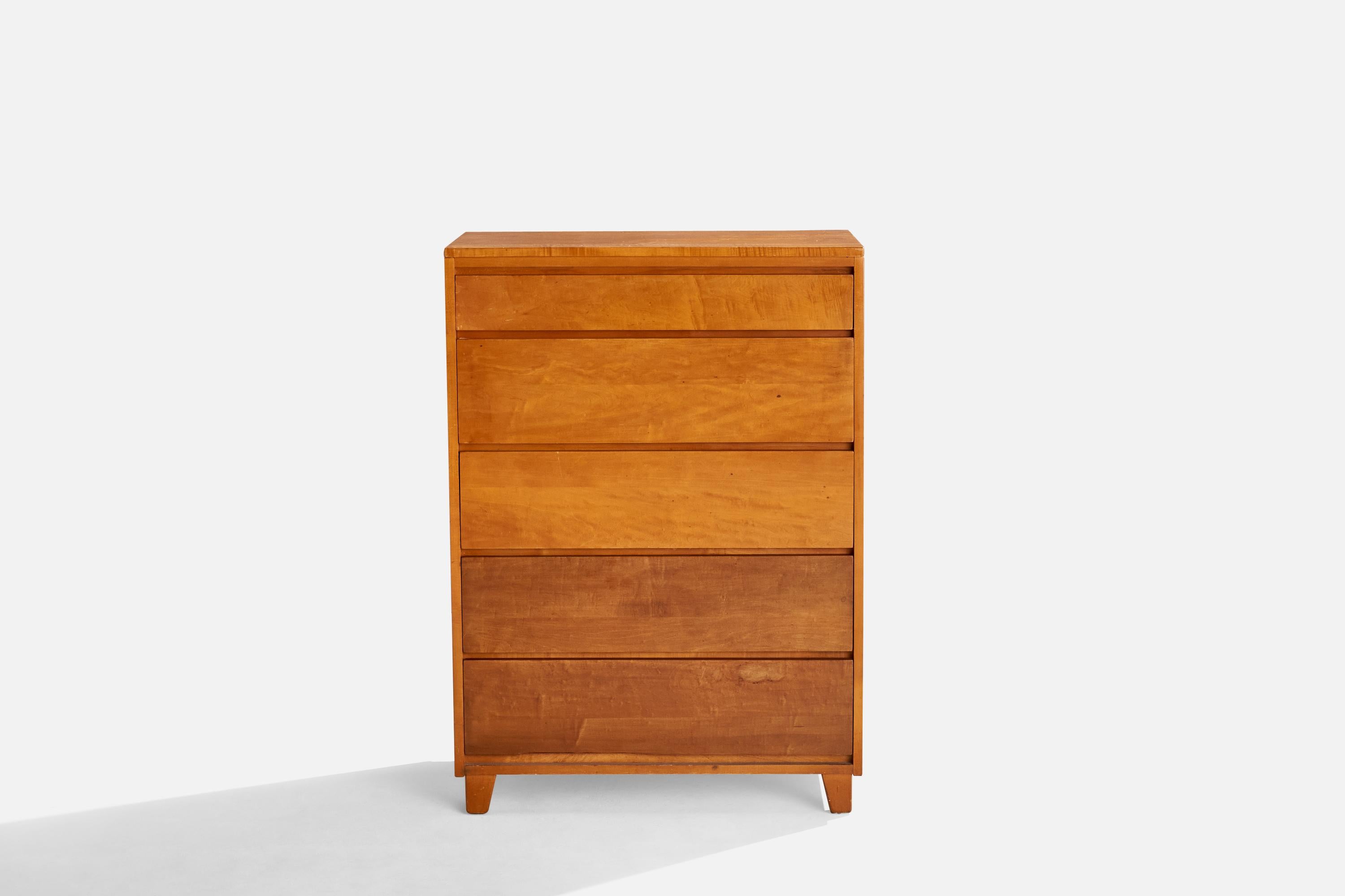 American T.F.I, Chest of Drawers, Maple, USA, 1940s For Sale