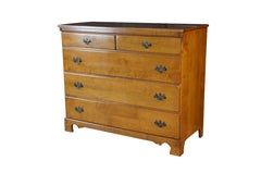 T.F.I Mid Century American Colonial Style Rock Maple Chest of Drawers Dresser