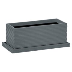 Standard Wide Rectangular Fiberglass Indoor Outdoor Planter 'Gray' Drainage Tray