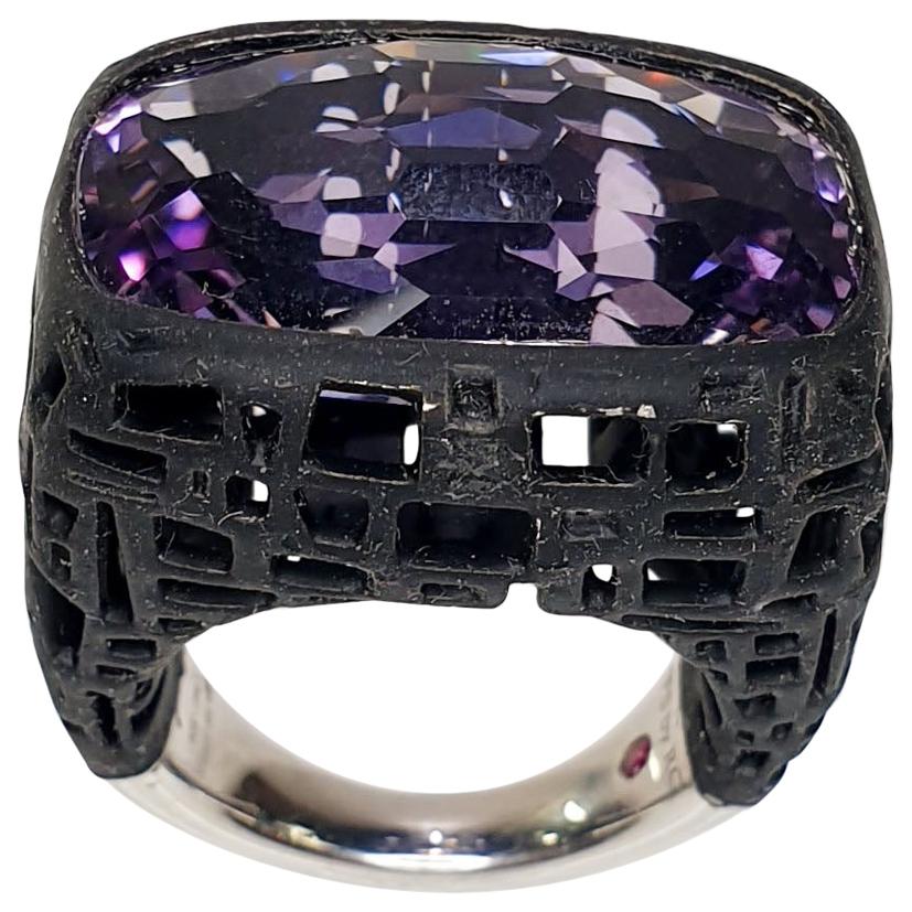 TFS by Roberto Coin 5.10 Amethyst Black Silver and Black Rubber