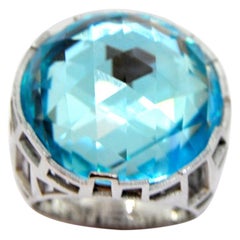 TFS by Roberto Coin 5.10 Cocktail Topaz Silver Ring