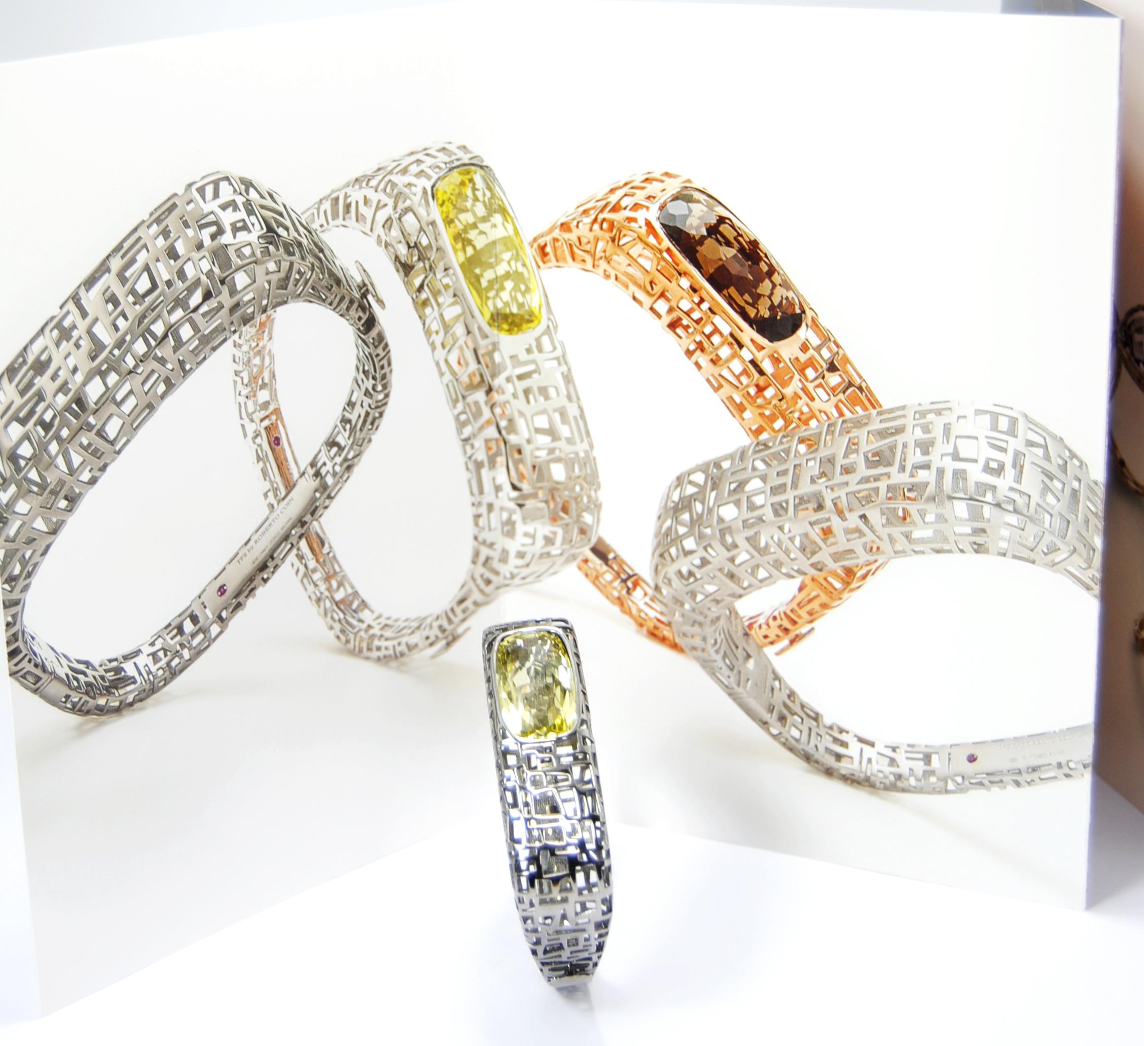 TFS by Roberto Coin Black Silver Bracelet with Lemon Quartz In New Condition In Bilbao, ES