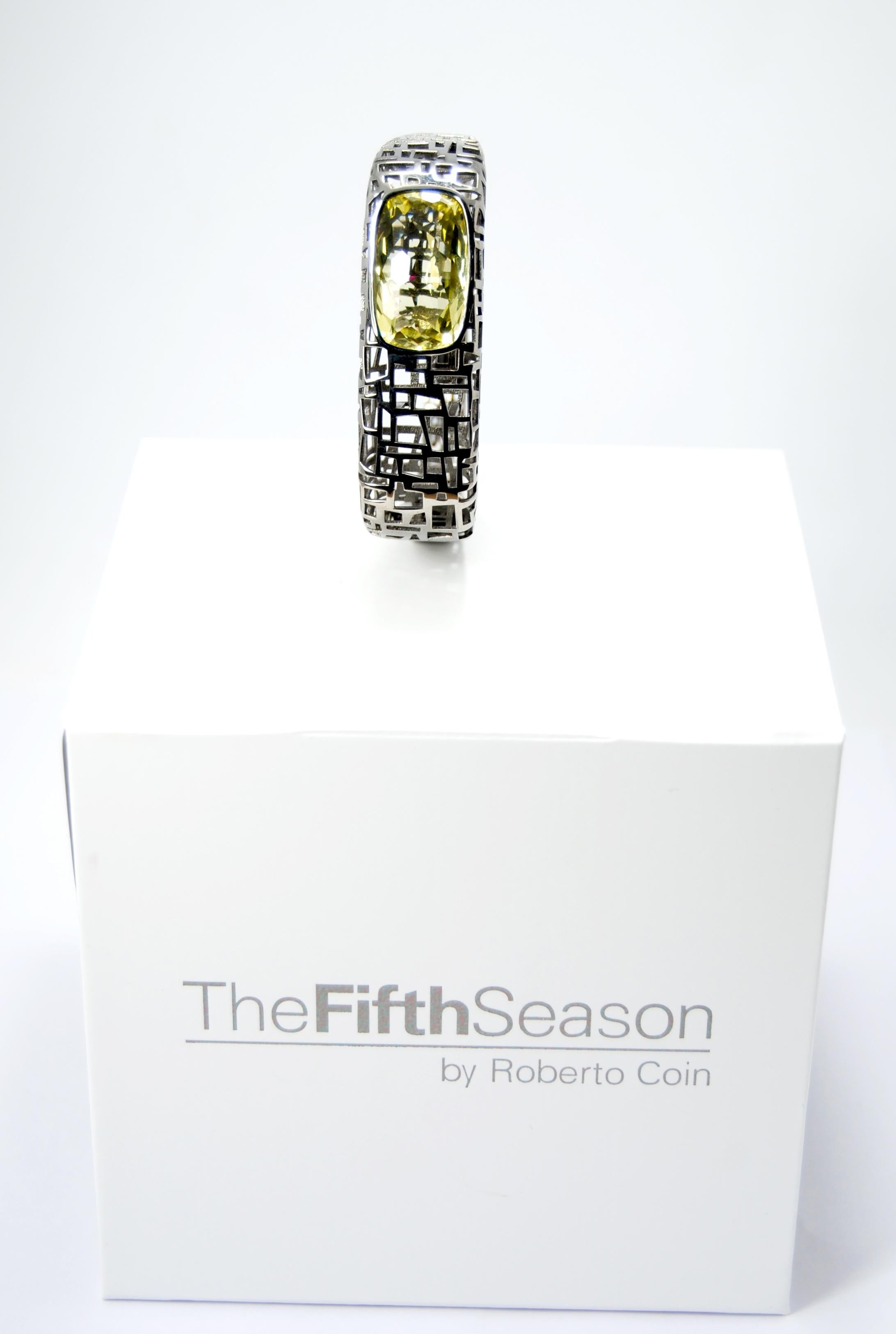 Women's TFS by Roberto Coin Black Silver Bracelet with Lemon Quartz