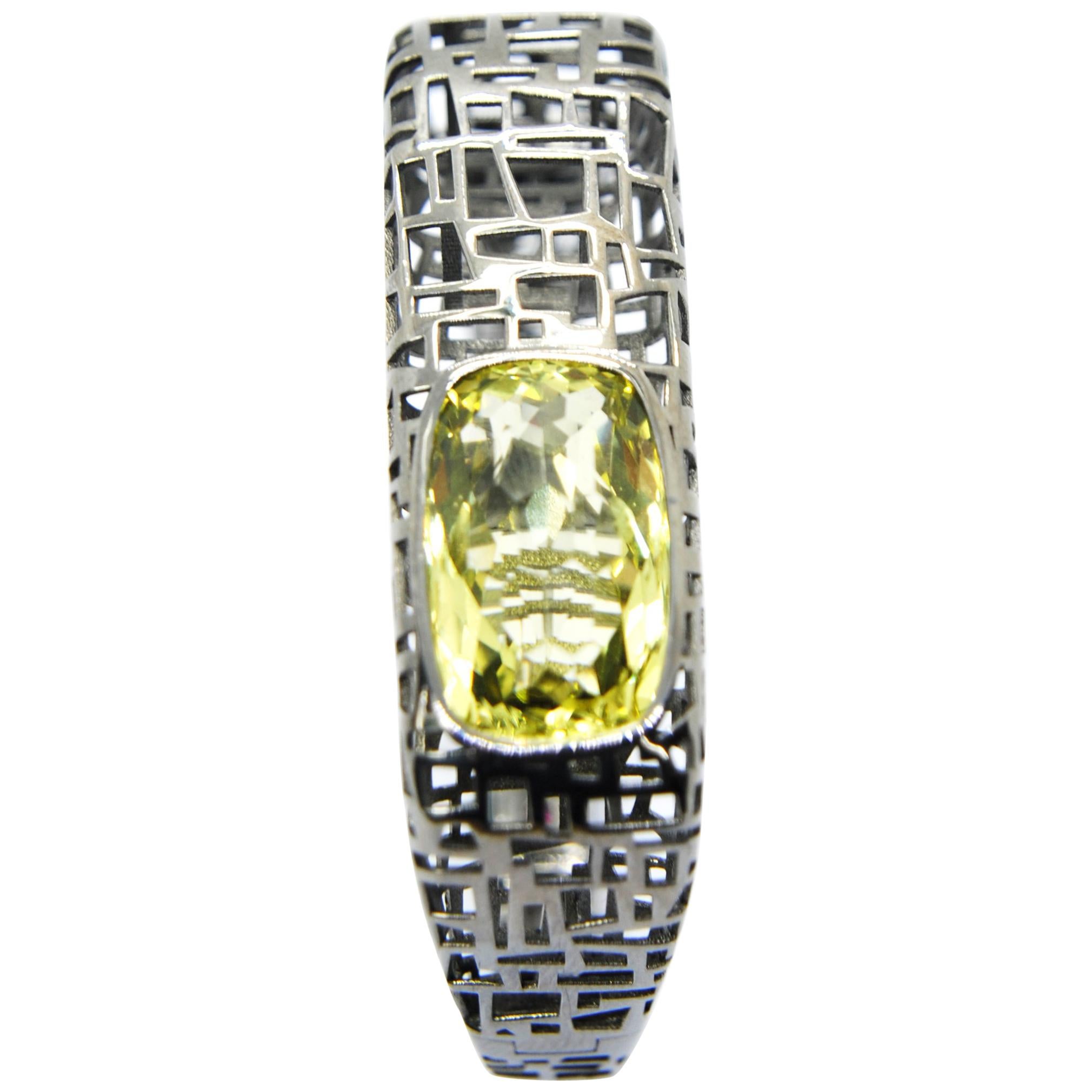 TFS by Roberto Coin Black Silver Bracelet with Lemon Quartz