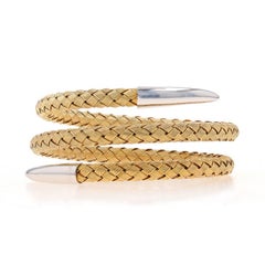 TFS by Roberto Coin Gewebter Armreif 7 1/4" -925 Ster Gold Pltd Bypass-Wickelarmband