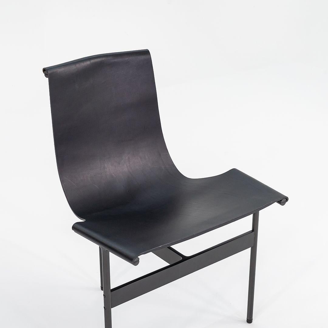 TG-10 Sling Dining Chair in Black Leather with Blackened Frame Laverne For Sale 2