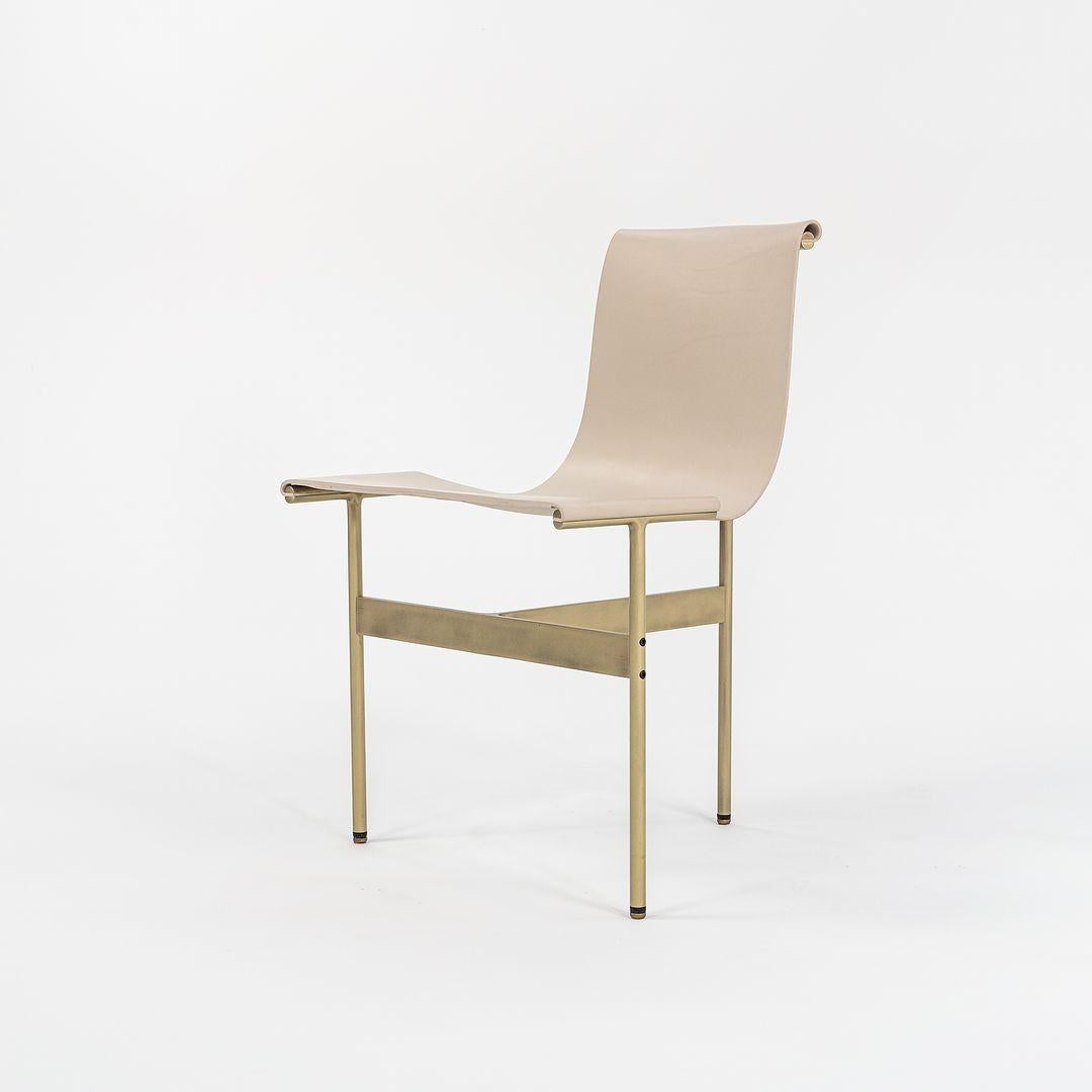 Modern TG-10 Sling Dining Chair in Doral Cream with Light Antique Bronze Frame For Sale