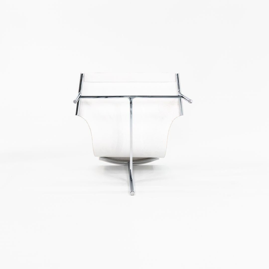 Chaise de salle à manger TG-10 en cuir blanc avec cadre chromé poli en vente 4