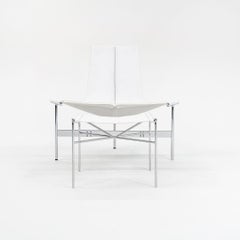 TG-15 & TG-19 Set in White Faux Shagreen Leather with Polished Chrome Frame