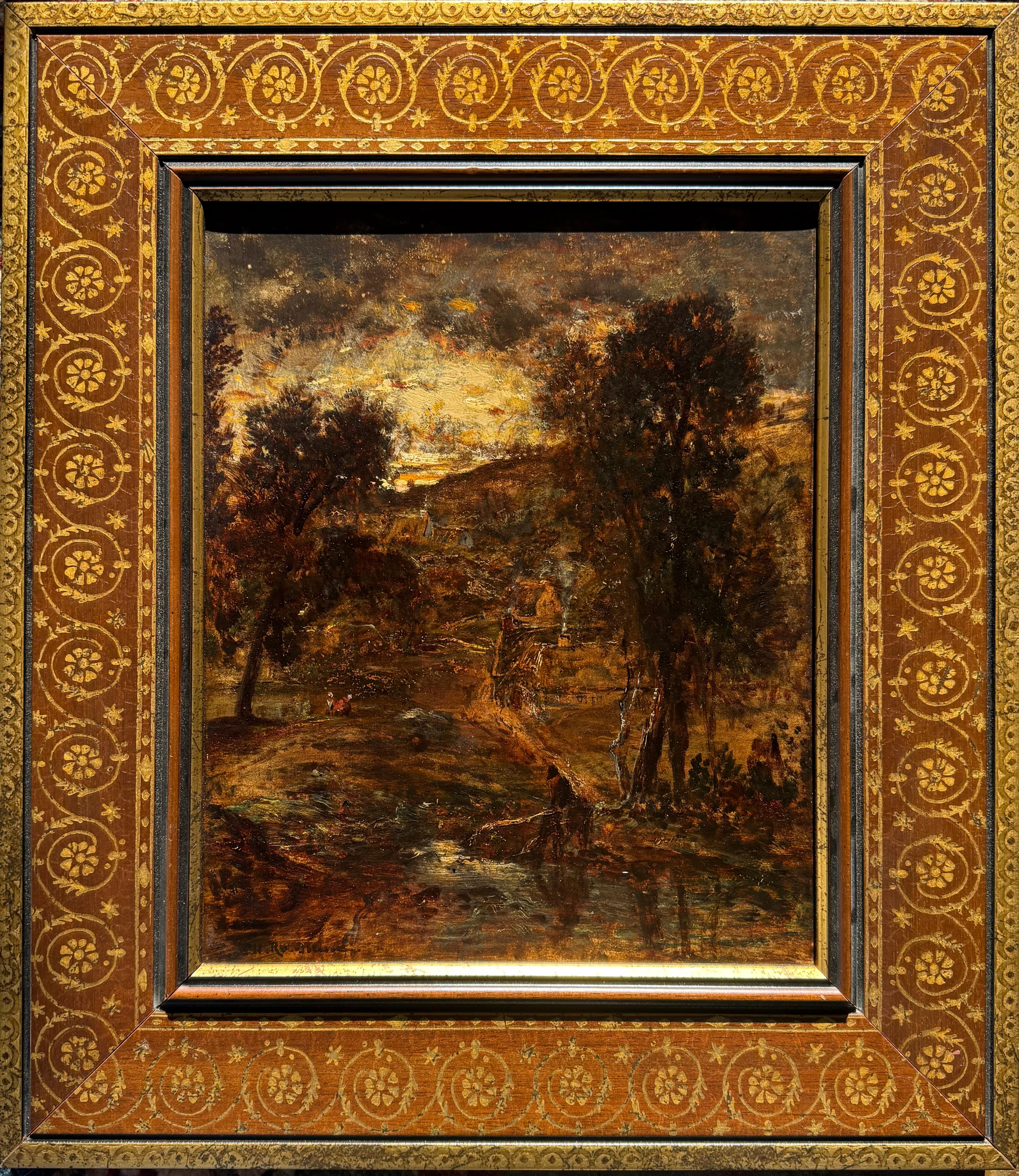 Theodore Rousseau COUCHE De Solei Ölgemälde (Schule von Barbizon), Painting, von Théodore Rousseau