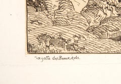 Chenes de Roche, acquaforte impressionista di Théodore Rousseau