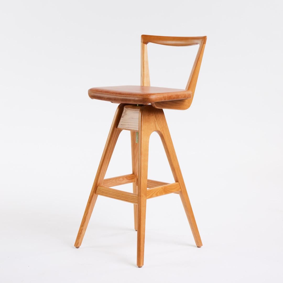 TH Brown Danish Bar Stool in Ash Teak Finish- Australian Iconic Designer Piece  For Sale 4